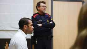 Dani Alves, durante su juicio en la Audiencia de Barcelona por agresión sexual.