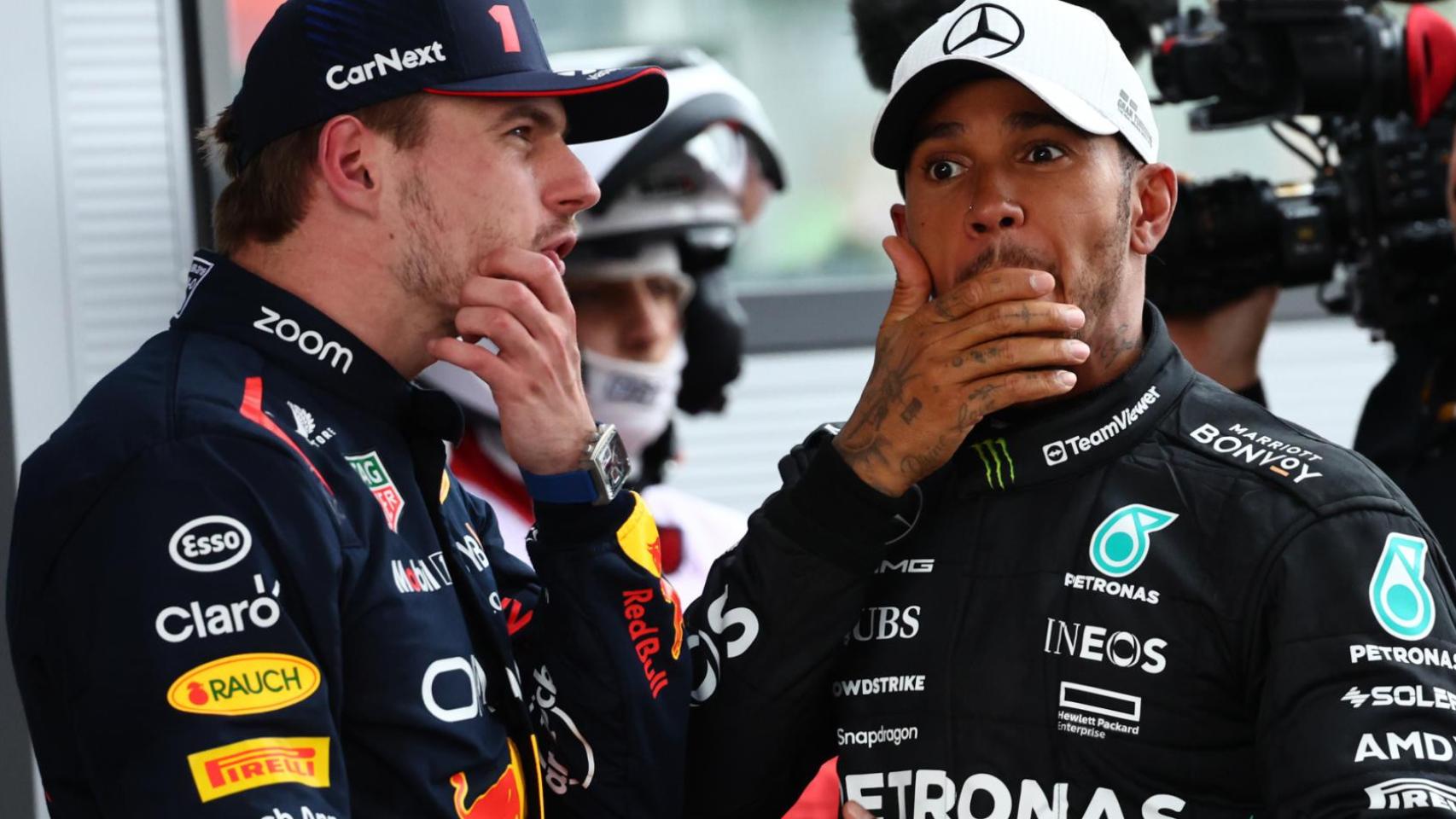 Max Verstappen y Lewis Hamilton, en un Gran Premio de Fórmula 1