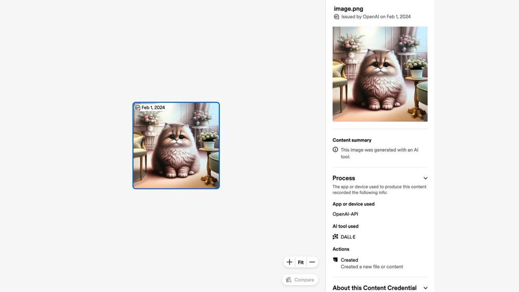 Imagen de OpenAI que muestra la marca de agua en una imagen generada por IA