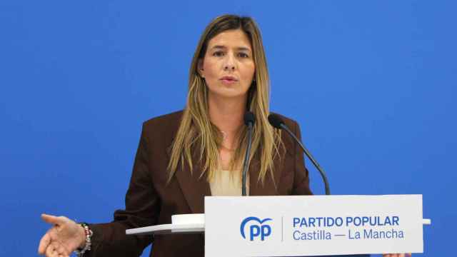 Carolina Agudo, secretaria general del PP de Castilla-La Mancha, este miércoles en rueda de prensa