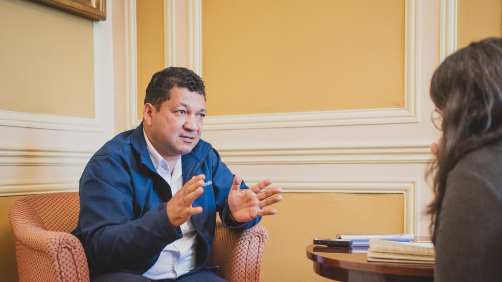 Hernández, durante la entrevista.