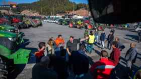 Oriol Junqueras, este miércoles, en una de las tractoradas en Cataluña.