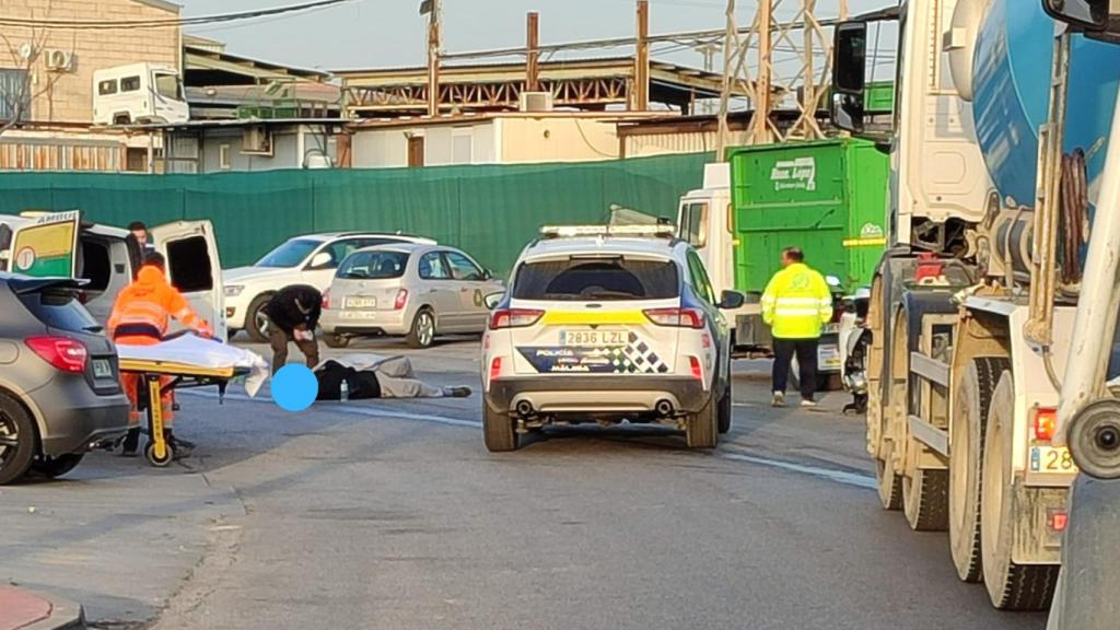 Una imagen del accidente en el polígono Guadalhorce.