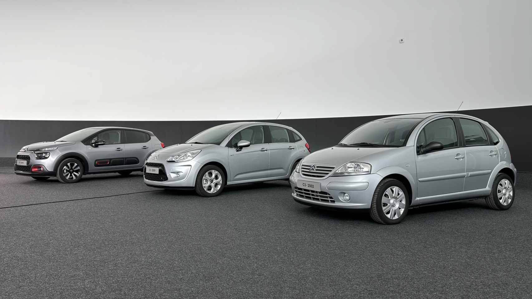 Las tres generaciones anteriores del Citroën C3.