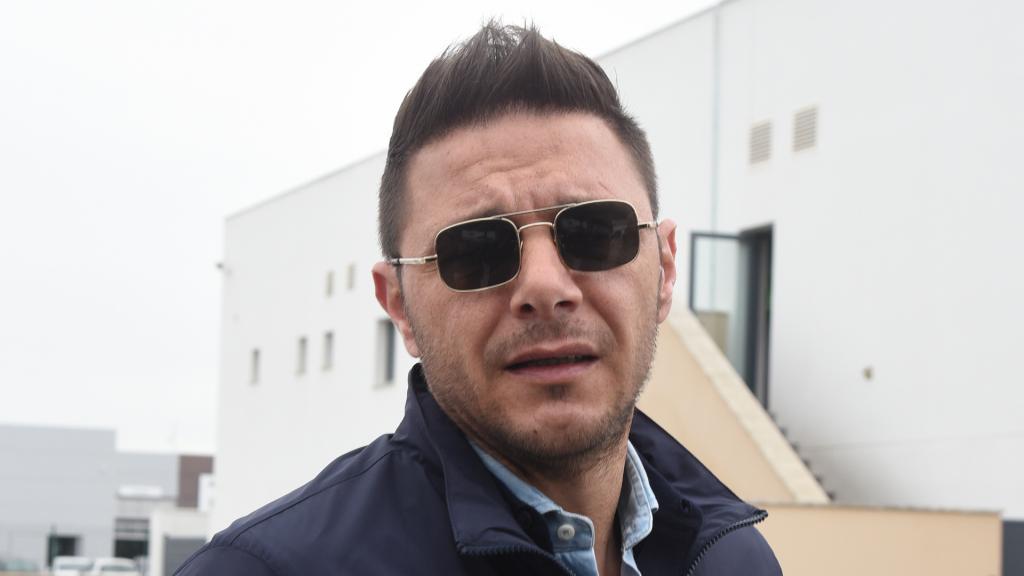 Joaquín Sánchez, en el tanatorio, este 8 de febrero.