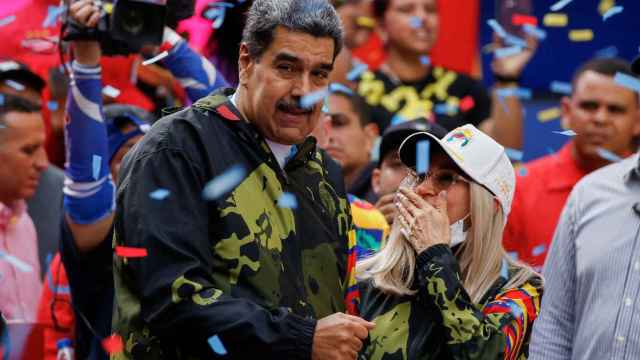 Nicolás Maduro y su esposa Cilia Flores, en un evento partidista en Caracas.