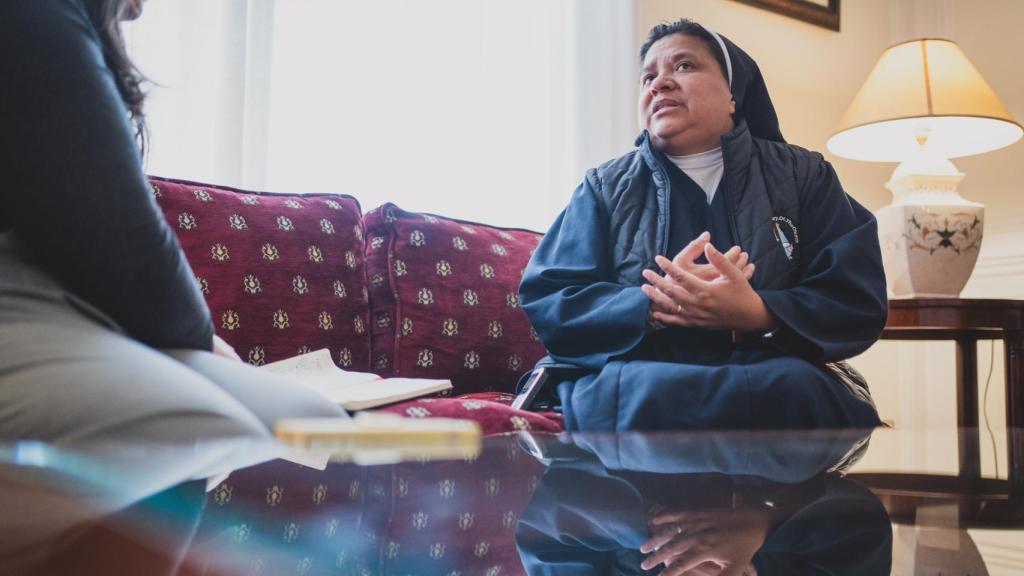 La hermana Soledad, durante la entrevista.