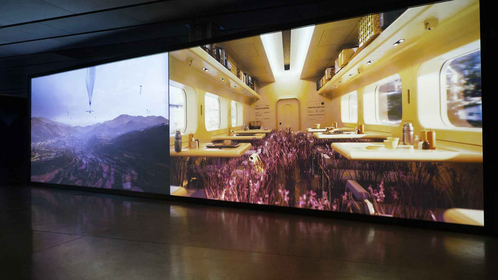 'Atlas entrelazado', de Inferstudio, en la exposción 'Ventanas al futuro', en el Espacio Fundación Telefónica. Foto: Fundación Telefónica