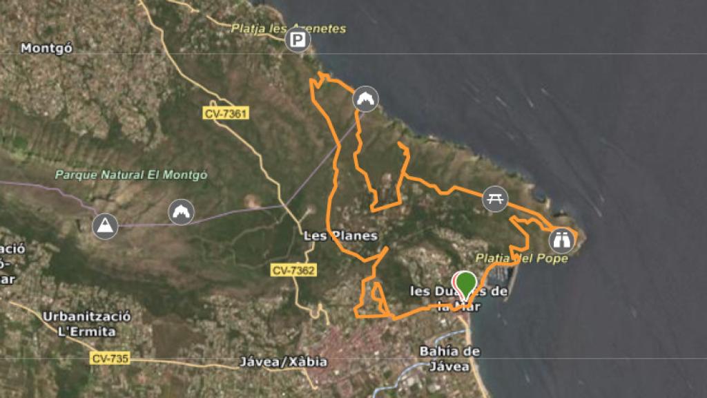 El recorrido de la ruta de 18 kilómetros.
