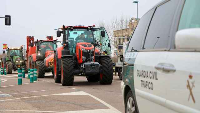 Imagen de una tractorada durante el mes de febrero en Salamanca