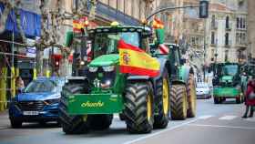 Los agricultores de Salamanca se manifiestan en su ciudad.