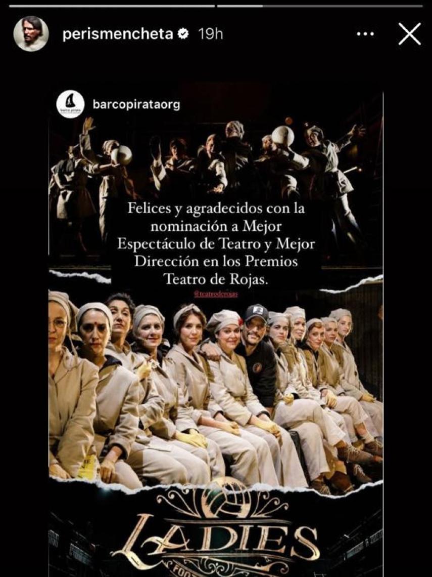 Sergio Peris-Mencheta ha compartido la especial noticia en sus 'stories' de Instagram.