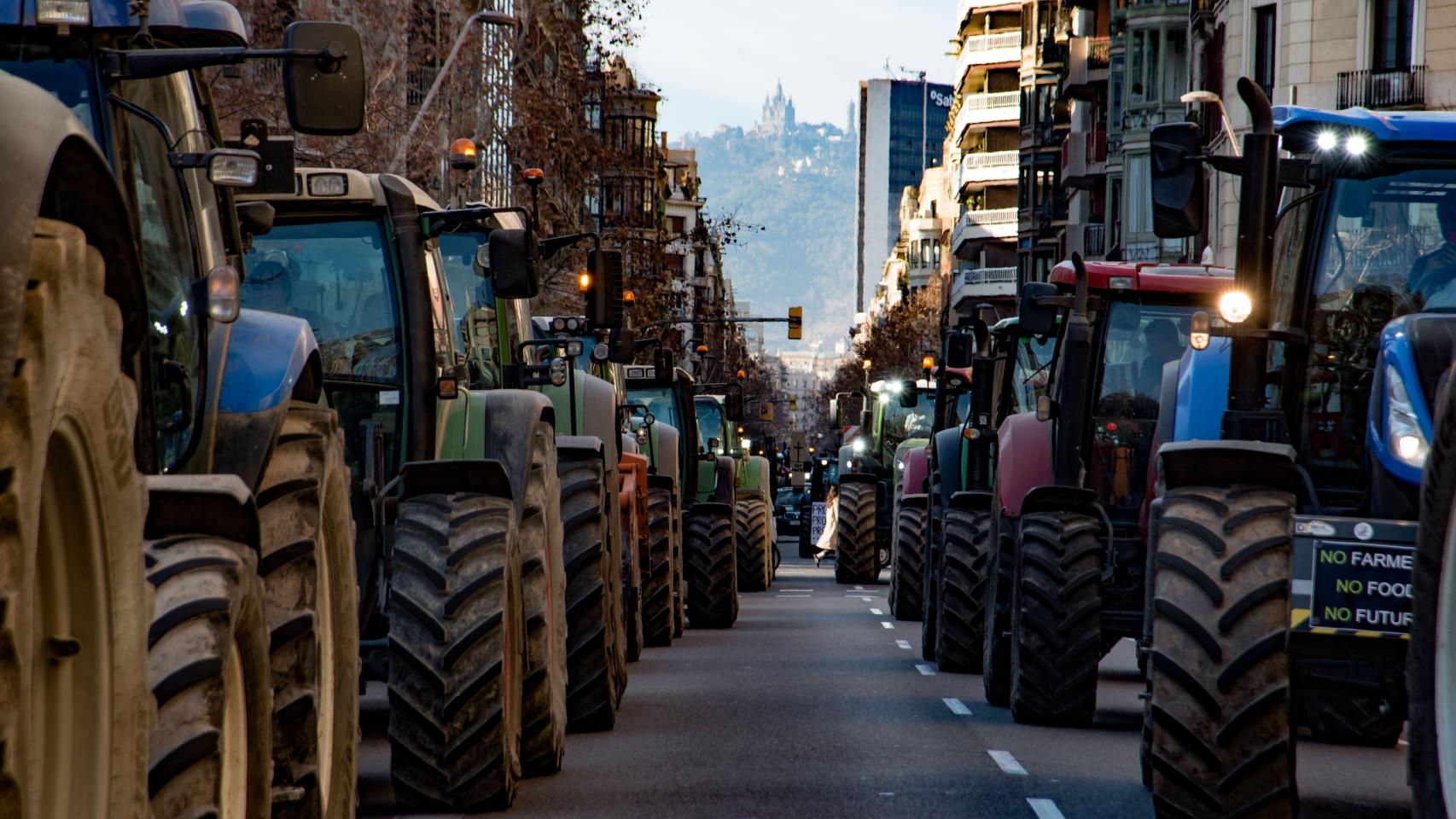 Tractorada en Barcelona.