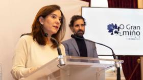 La alcaldesa Inés Rey durante la presentación de la prueba.