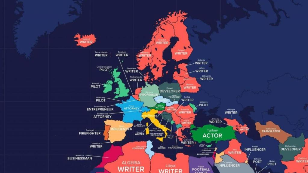 Los trabajos favoritos de los jóvenes europeos.