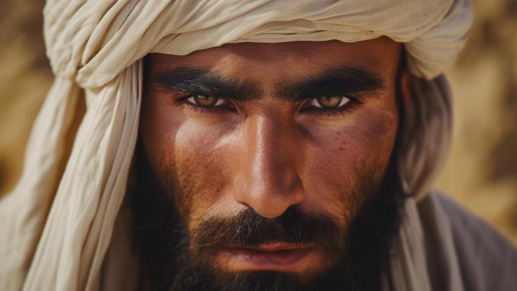 Rostro de un hombre árabe.