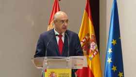 El nuevo subdelegado del Gobierno en Valladolid, Jacinto Canales, en su acto de toma de posesión, este viernes.