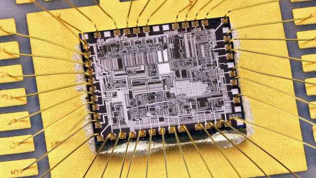 Vista interior  de un microchip