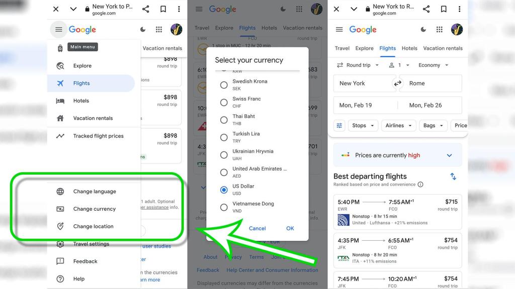 Así se configura Google Vuelos