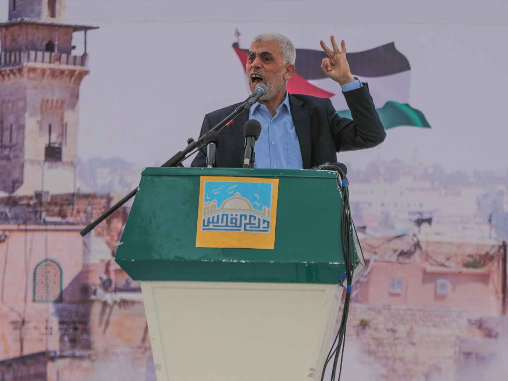 El terrorista Yahya Sinwar, líder de Hamás, en una foto de archivo en la Franja de Gaza.