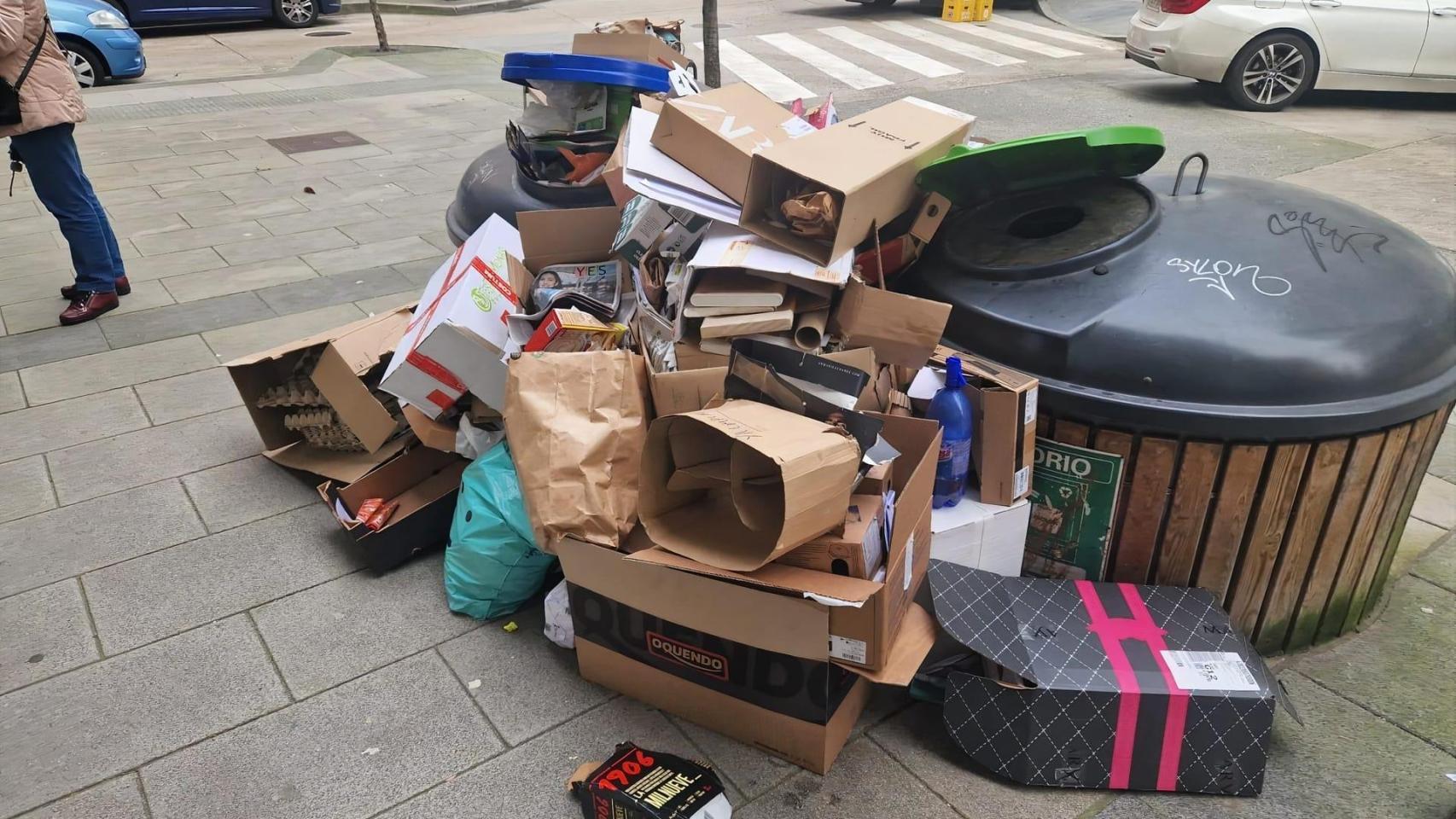 Basura acumulada en A Coruña estos días