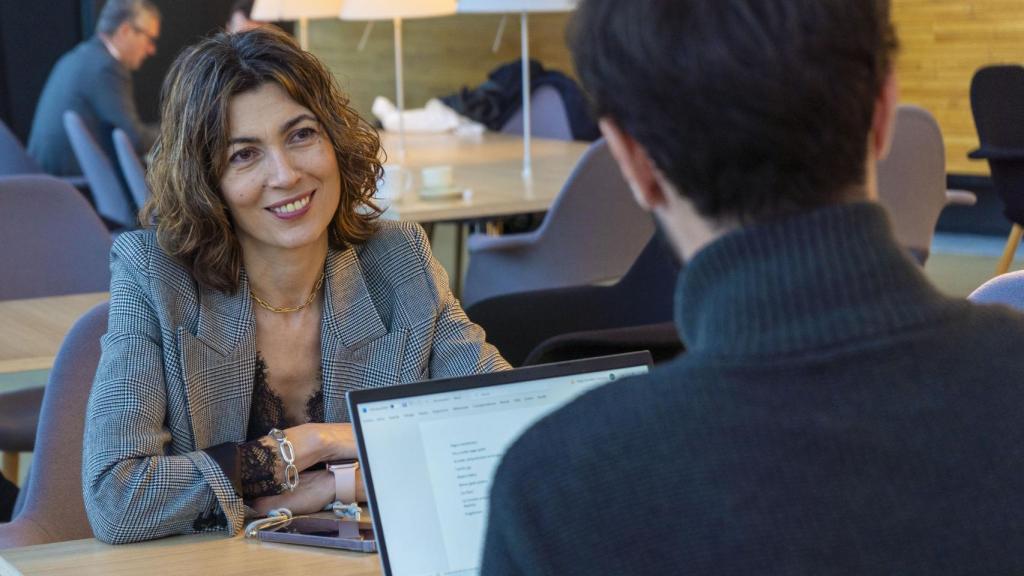 Eva Poptcheva durante su entrevista con EL ESPAÑOL-Invertia en Estrasburgo.