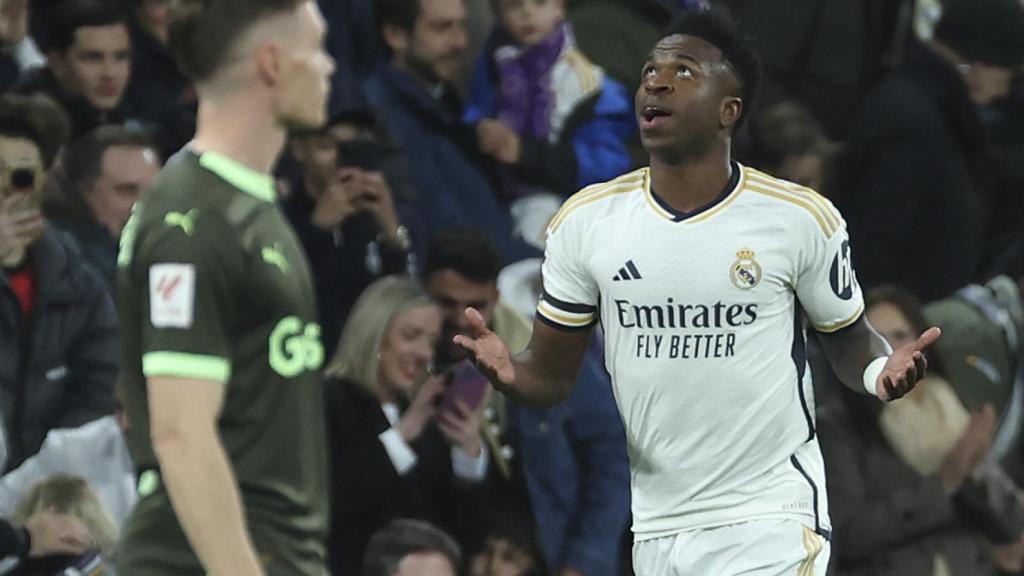 Vinicius celebra su gol ante el Girona.