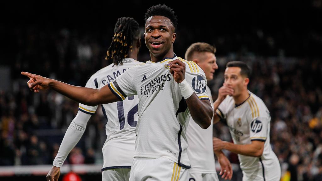 Vinicius celebra su gol frente al Girona.