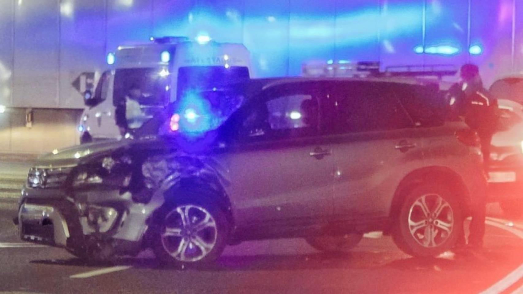 Imagen del accidente ocurrido esta mañana en el túnel de María Pita