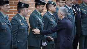 El ministro del Interior, Fernando Grande-Marlaska, a su llegada a la Comandancia de la Guardia Civil de Pamplona, este domingo.