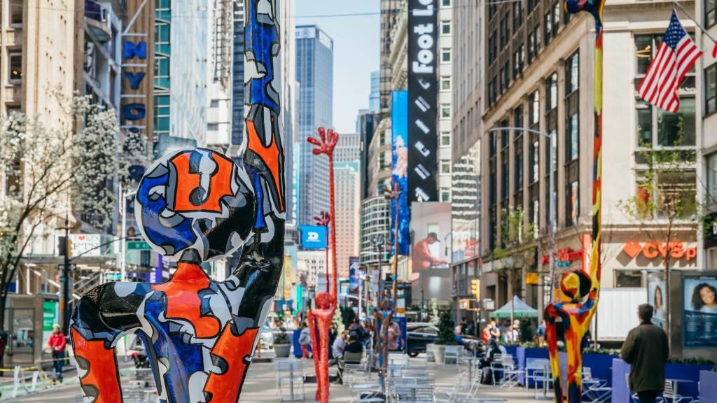 Las estatuas gigantes en Nueva York.