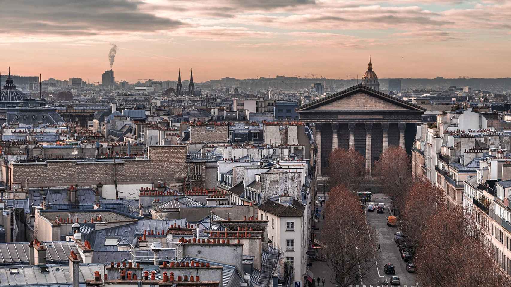 Vistas aéreas de París, Francia.