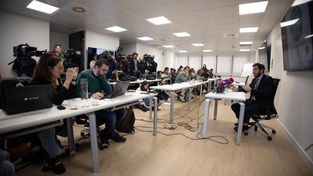 Xaime da Pena durante la rueda de prensa en la que ha explicado la nueva estrategia de la Plataforma 6F