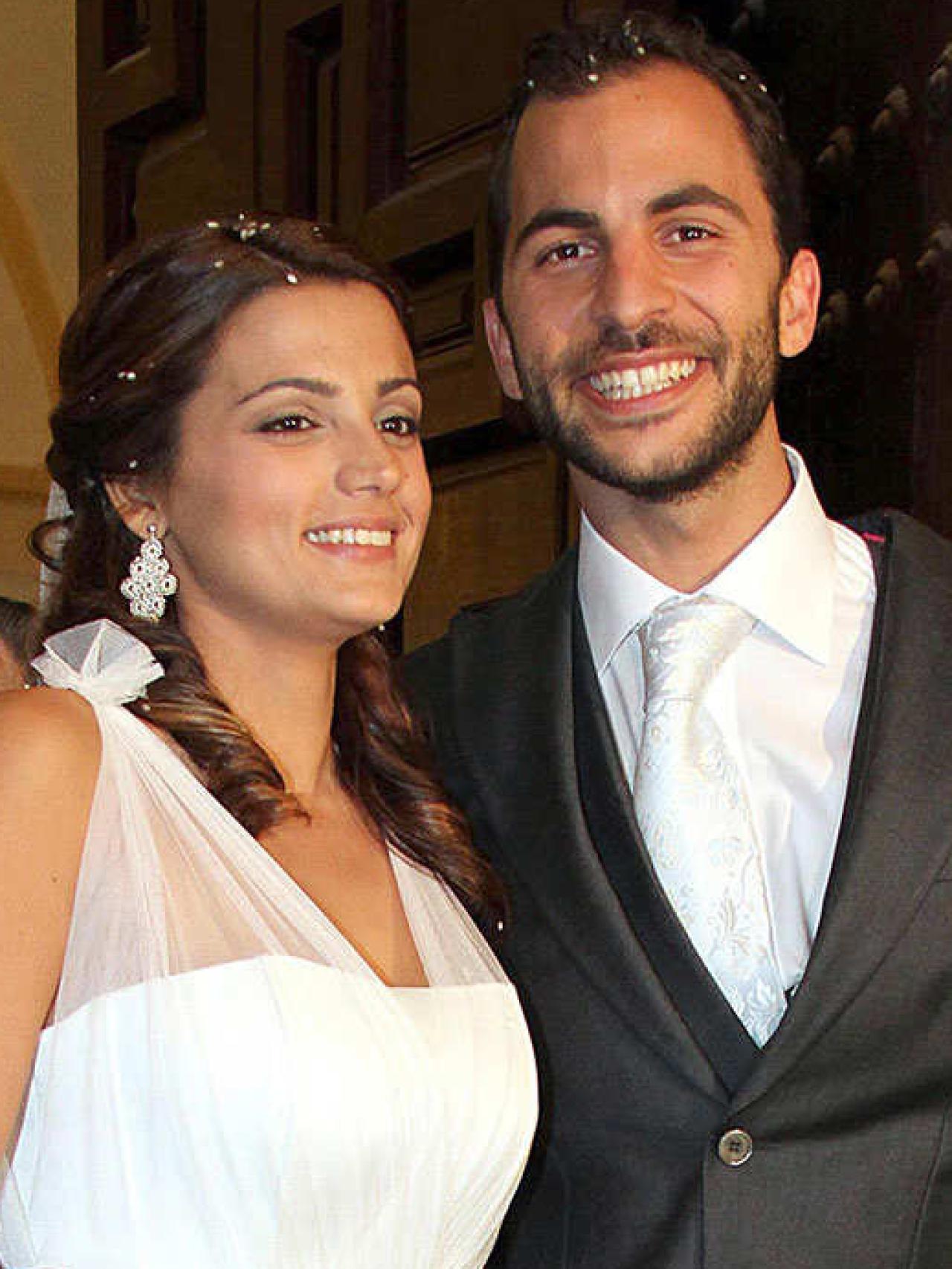 Alba Muñoz y Antonio Tejado el día de su boda.