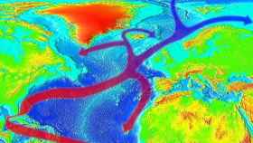 El sistema de Circulación de Retorno Meridional del Atlántico (AMOC) que lleva el agua cálida hasta Europa.