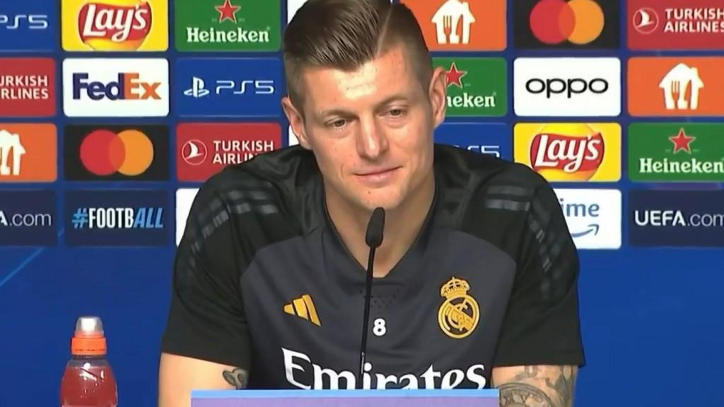 Toni Kroos, en la rueda de prensa del Real Madrid.
