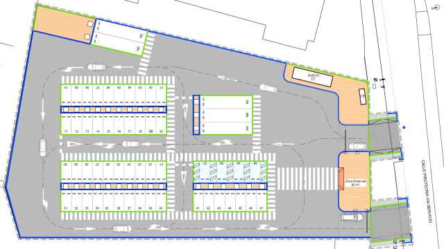Plano de la electrolinera que se ubicará en una parcela municipal de la calle Pirotecnia 47, en el distrito de Vicálvaro.
