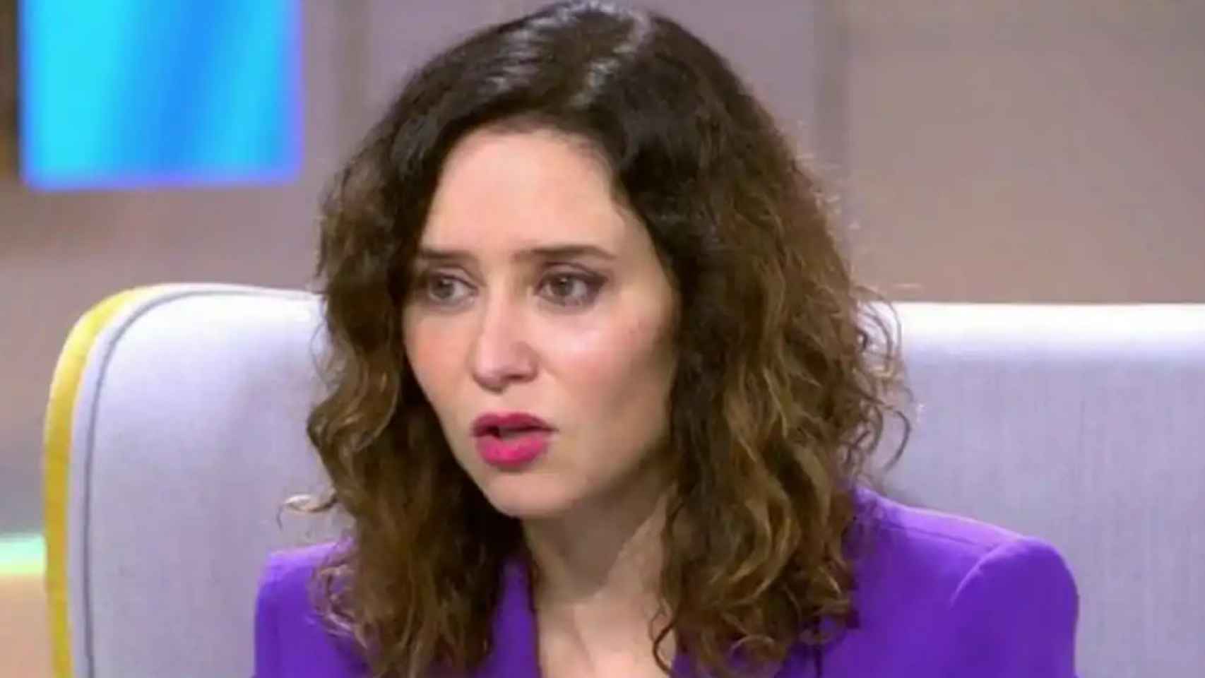 La presidenta de la Comunidad de Madrid, Isabel Díaz Ayuso, este lunes en Telecinco.