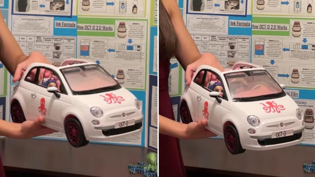 El parabrisas opaco (izqda) y transparente (dcha).