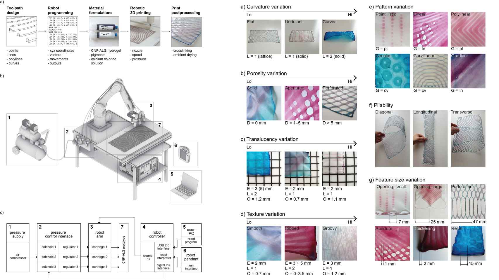 Diagramas del estudio sobre el material de nanocelulosa y alginato