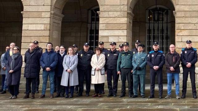 Minuto de silencio en Santiago de Compostela.