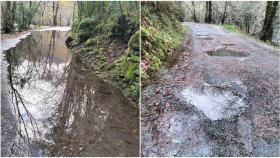 Varios tramos de la carretera de acceso al Monasterio de Caaveiro