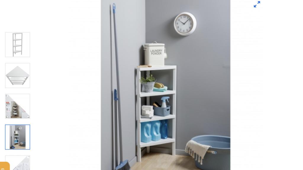 Estantería rinconera.