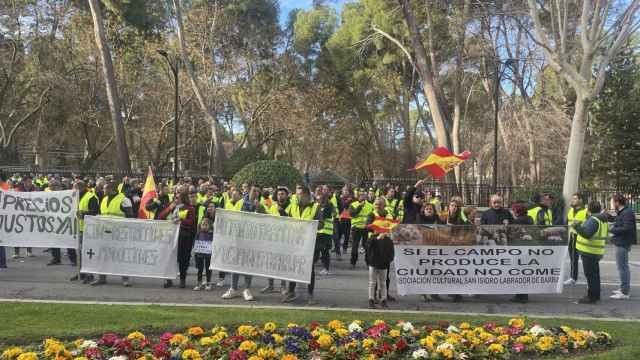 Protesta agrícola de este martes en Albacete.