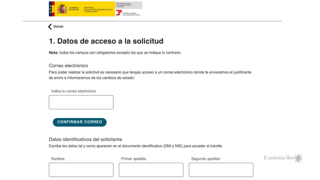 Solicitud telemática