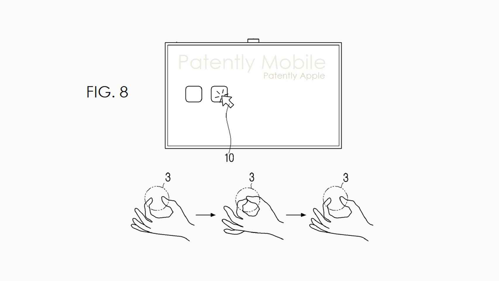 Ilustración de los gestos de la patente.