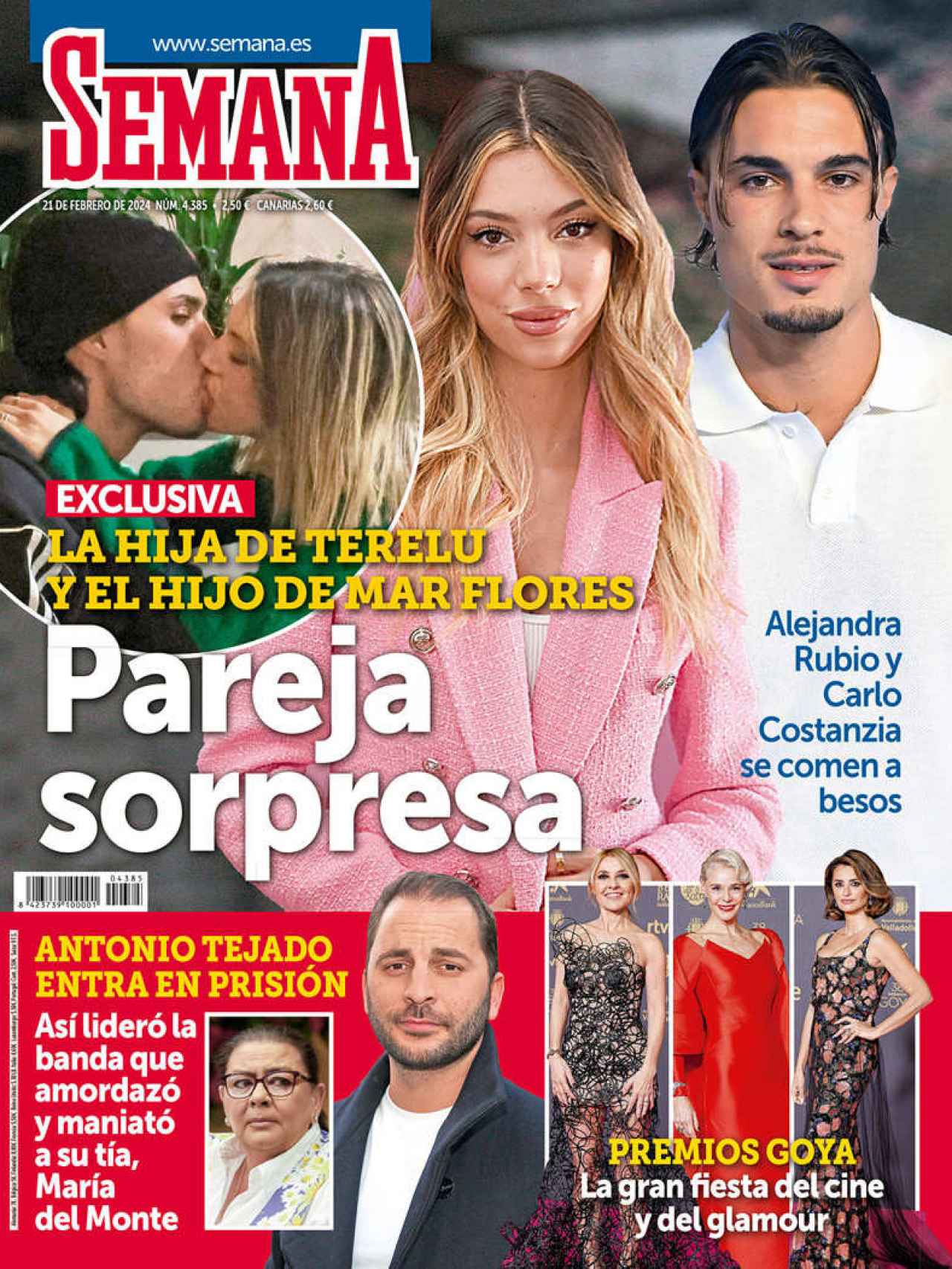 Portada de la revista 'Semana' protagonizada por Alejandra Rubio y Carlo Costanzia.