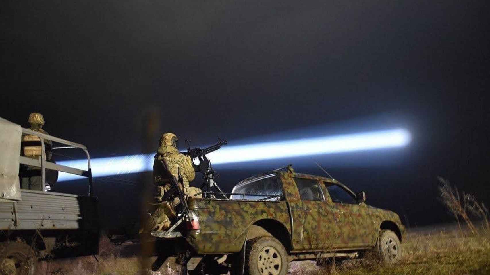 Fuerzas Antidrones ucranianas trabajando en la noche