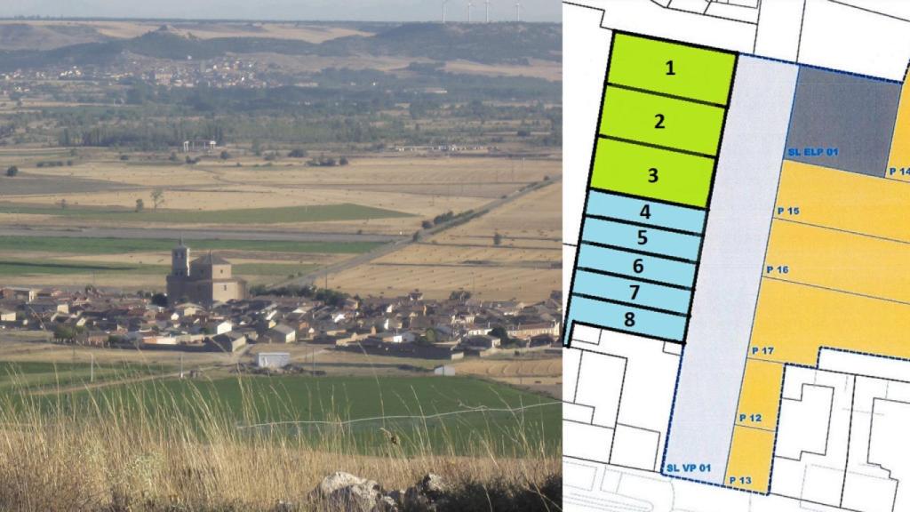 Valoria la Buena y un plano de las parcelas