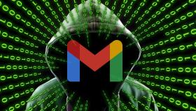 Montaje de un hacker con el icono de Gmail